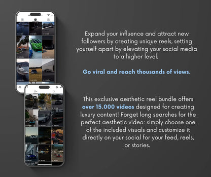 15.000+ Viral Luxury Rich Lifestyle Videos Reels, Cars, Yacht, Plane, Millionaire, TikTok, Instagram, YouTube, Digital Marketing, MRR, PLR