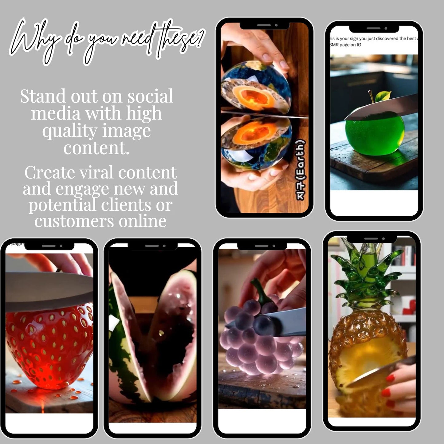 AI Glass Cutting Reels: ASMR Video Bundle for TikTok, Reels, Shorts (PLR, 600+ Videos)