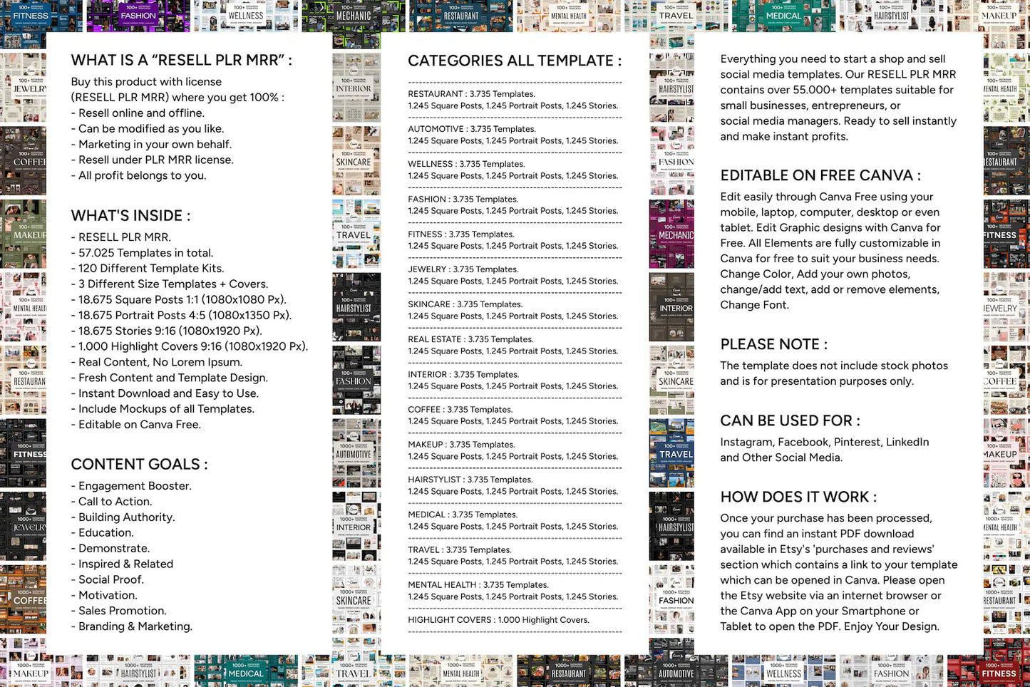 55,000+ Instagram Templates (PLR/MRR)