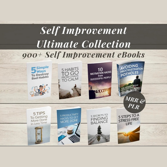 400+ Self-Improvement eBooks Bundle with MRR & PLR – Self-Help, Personal Growth & Resell Rights