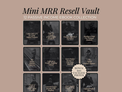Passive Income eBook Bundle: MRR Resell Rights + Faceless Photos (Digital Download)