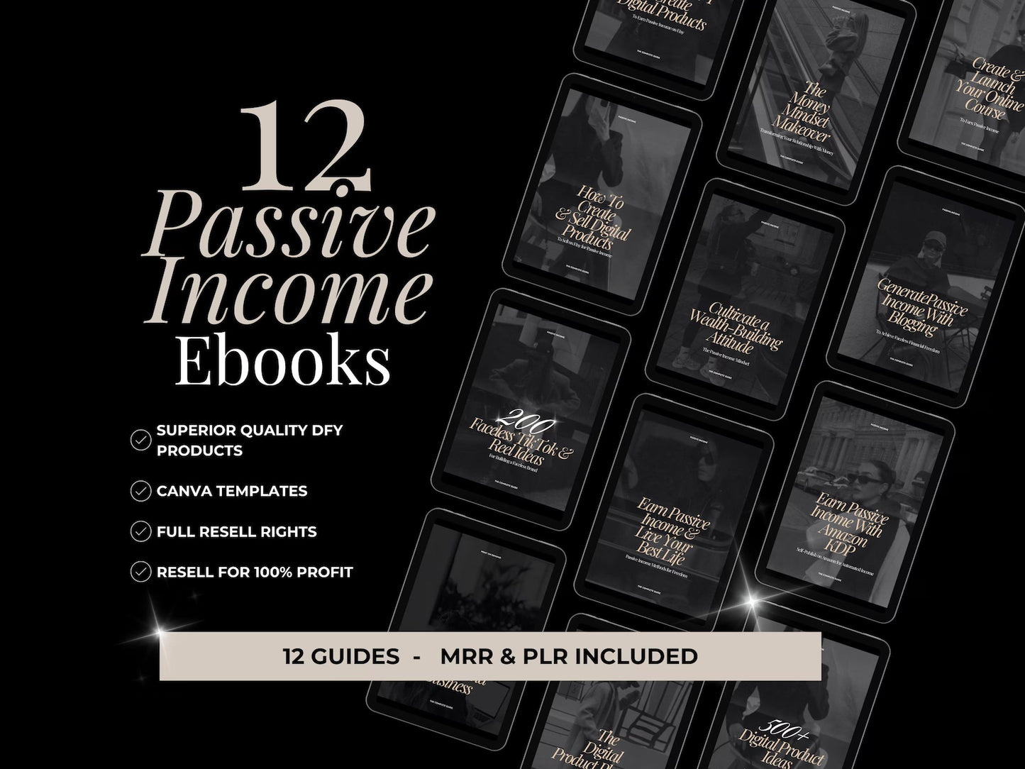 Passive Income eBook Bundle: MRR Resell Rights + Faceless Photos (Digital Download)