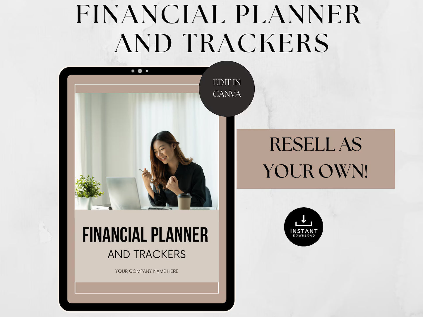 PLR Financial Planner & Trackers | A4 Canva Template | Savings Tracker | Resell Rights Included | Rebrand & Sell as Your Own